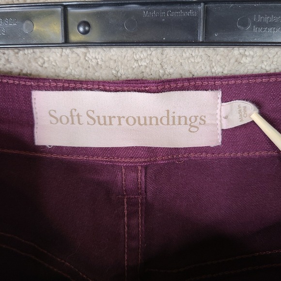 Soft Surroundings Jeans Womens 6 Burgundy Skinny High Rise Denim Stretch Zip Fly - Picture 9 of 11